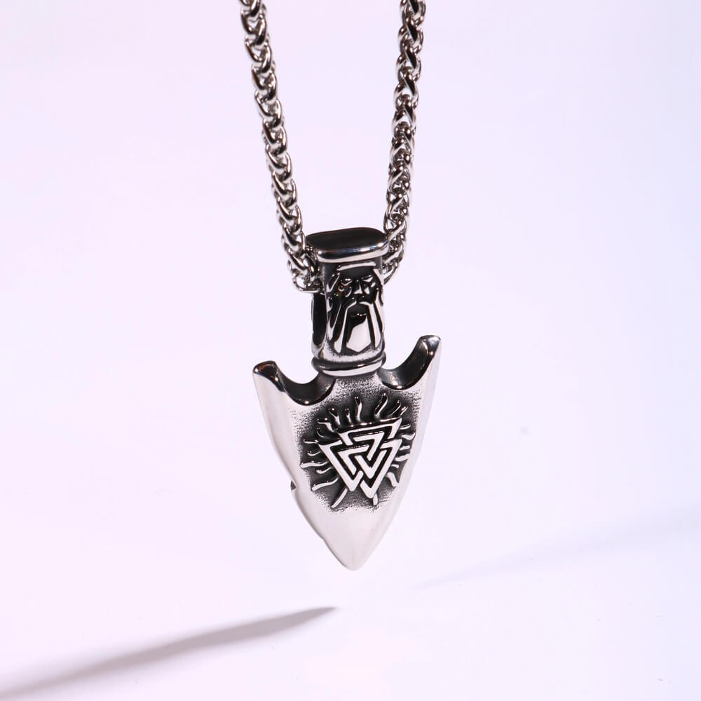 Viking Valknut Vegvisir Arrowhead Necklace