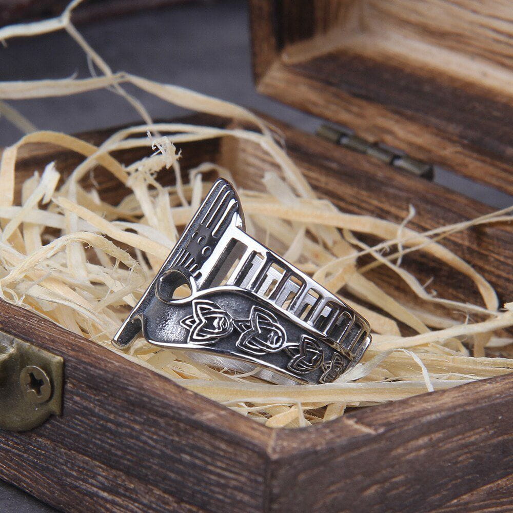 Viking Warrior Battle Helm Steel Ring