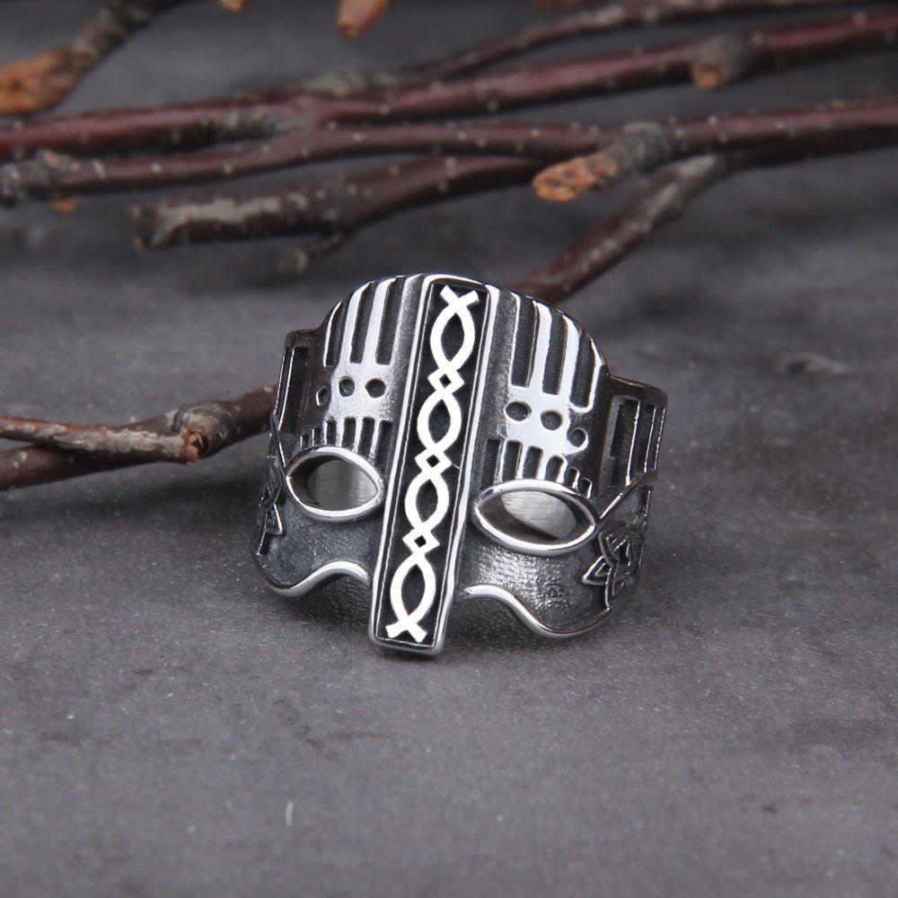 Viking Warrior Battle Helm Steel Ring
