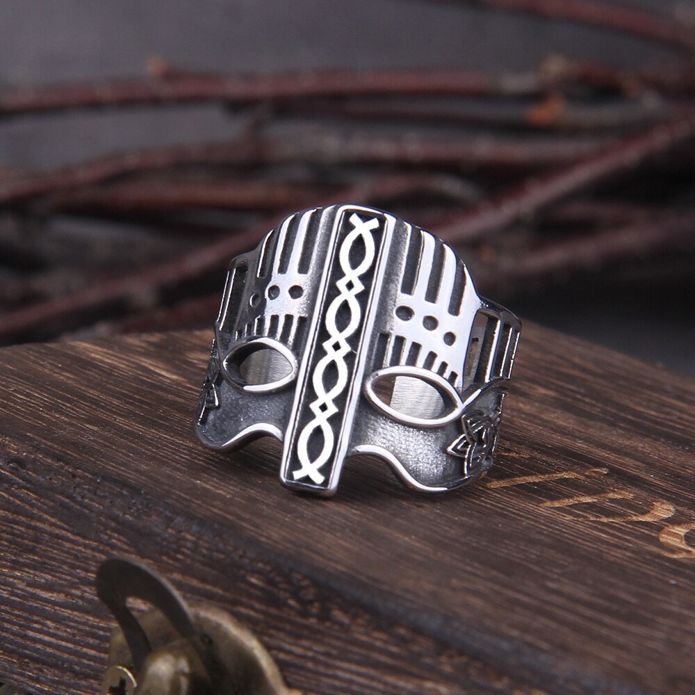Viking Warrior Battle Helm Steel Ring