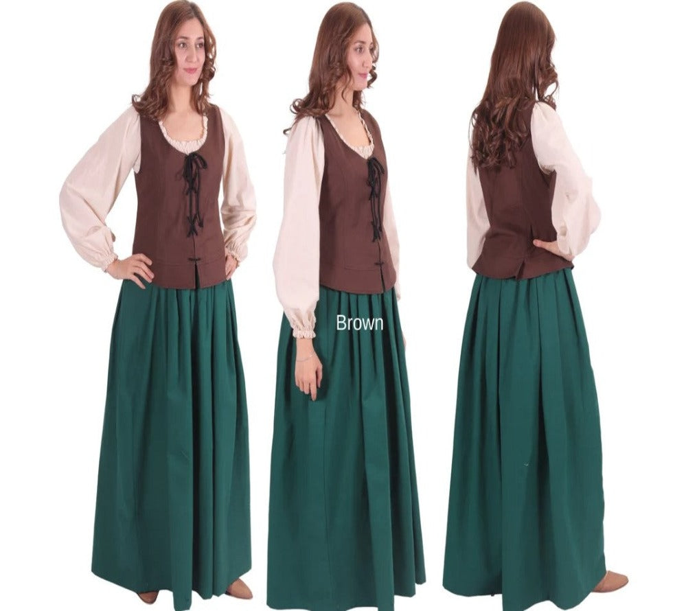 Brown Viking Women&#39;s Bodice in Cotton