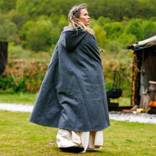 Viking Wool Cloak with Long Buttons | Short Hood-2-Viking Warrior