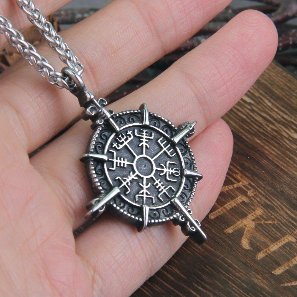 Warrior's Way Viking Vegvisir Talisman Necklace