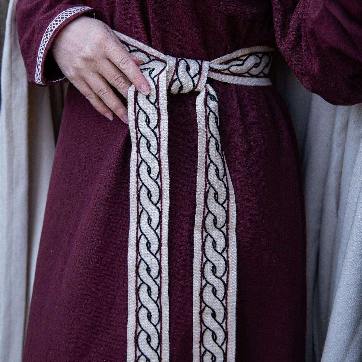 Viking Tie Belt for Ladies Dresses | Woven Design Natural Color