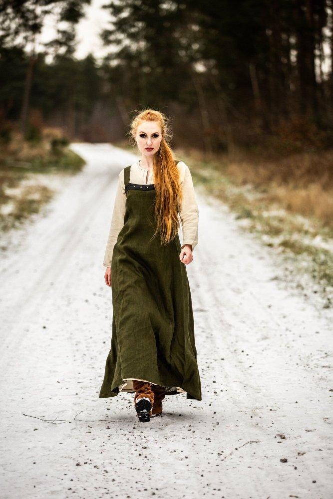 Viking Over Dress in Linen - Green XXL/XXXL Viking Over Dress in Linen - Green XXL/XXXL