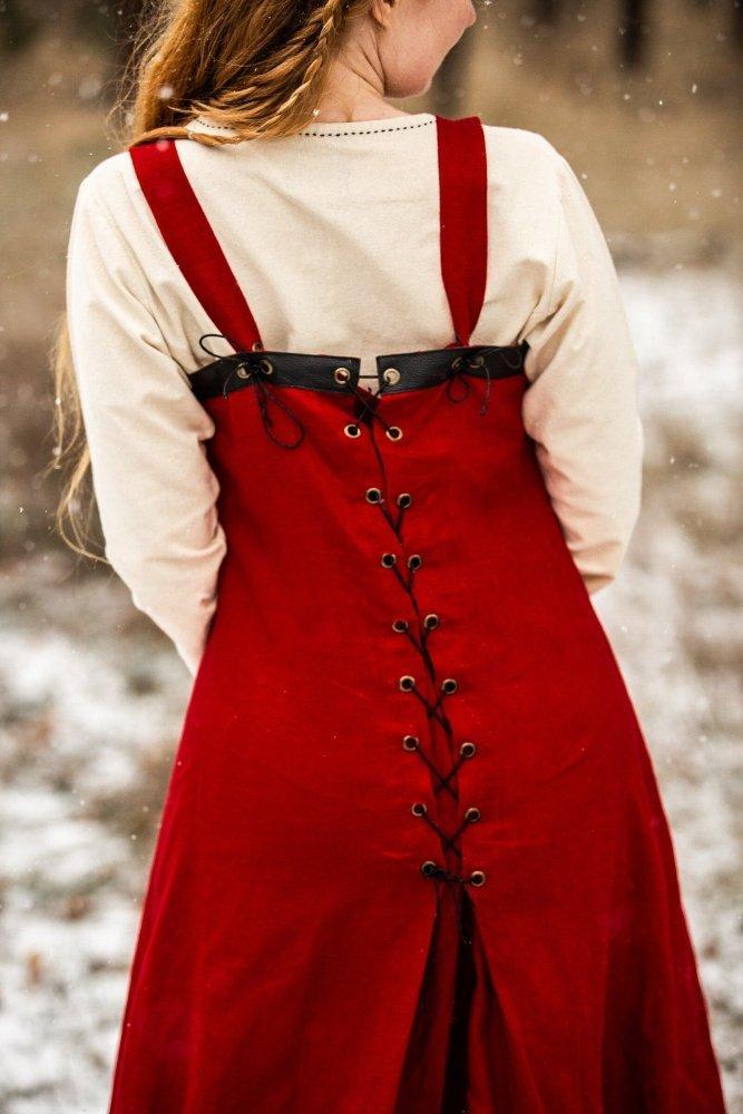 Viking Over Dress in Linen - Red Small/Medium Viking Over Dress in Linen - Red Small/Medium