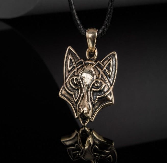 Wolf Pendant in Bronze-2