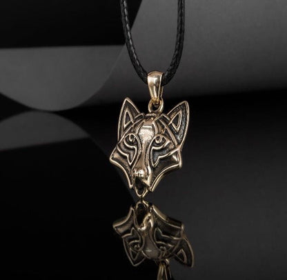 Wolf Pendant in Bronze-3