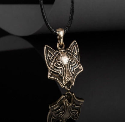 Wolf Pendant in Bronze-4
