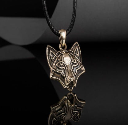 Wolf Pendant in Bronze-5