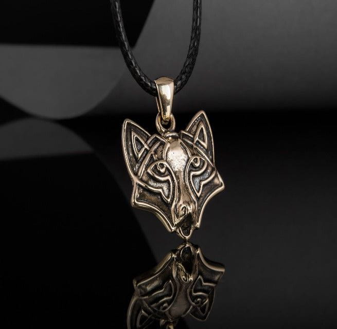 Wolf Pendant in Bronze-5