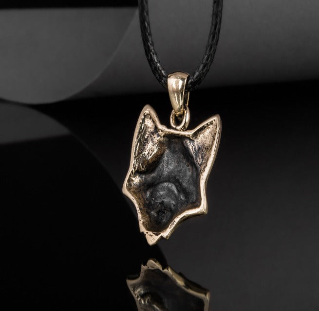 Wolf Pendant in Bronze-6