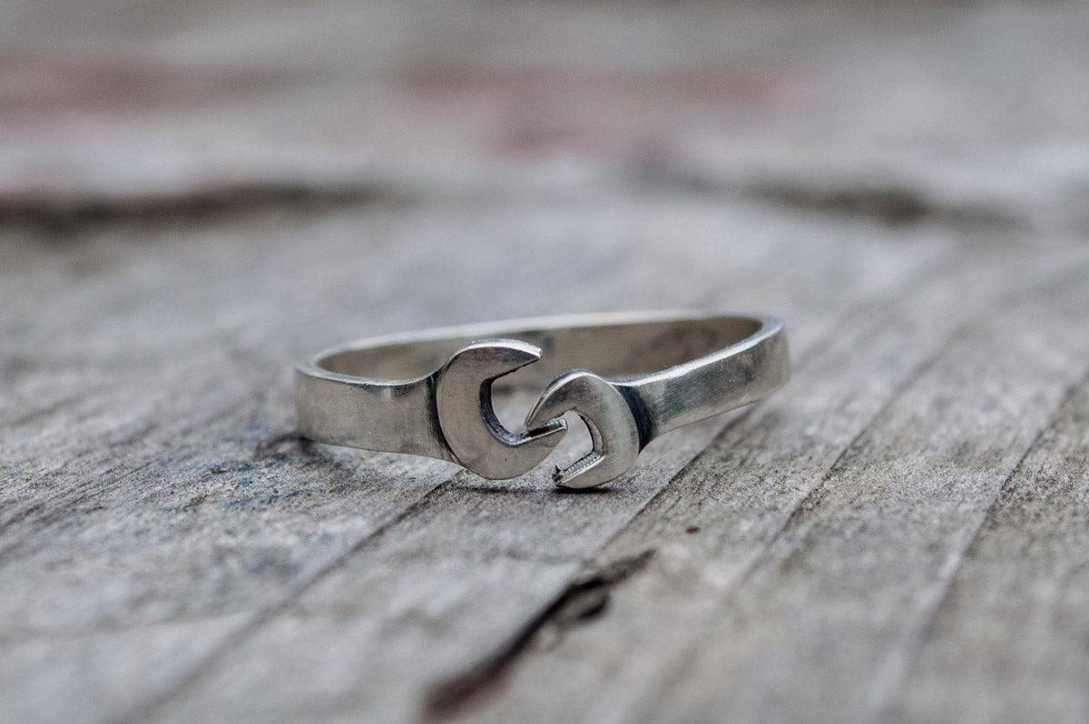 Wrench Ring Sterling Silver Handmade Jewelry-1