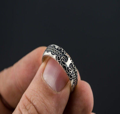 Yggdrasil Symbol Ring Sterling Silver Handmade Jewelry-5