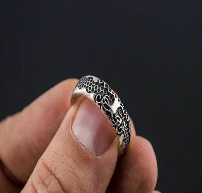 Yggdrasil Symbol Ring Sterling Silver Handmade Jewelry-5