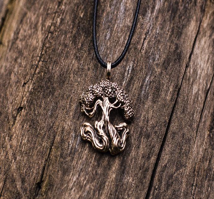 Yggdrasil World Tree Bronze Pendant Norse Jewelry-3