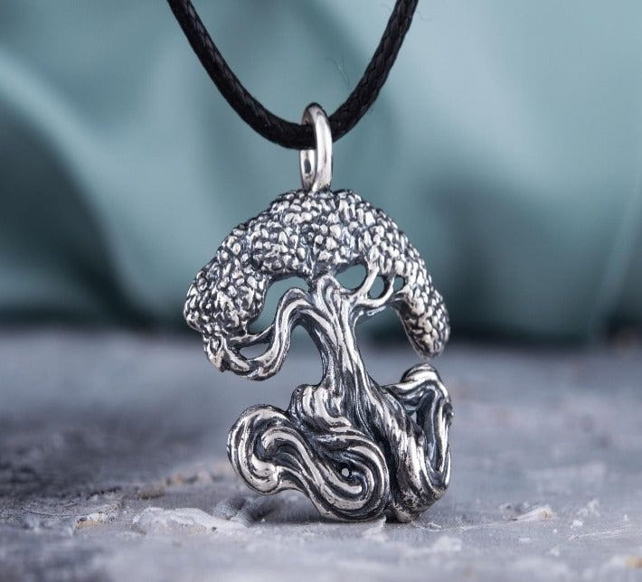 Yggdrasil World Tree Sterling Silver Pendant Norse Jewelry-4