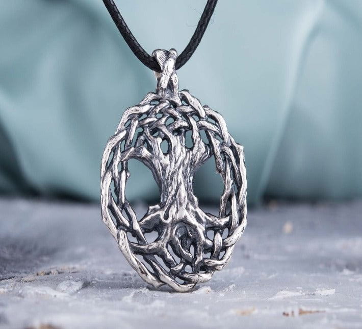 Yggdrasil World Tree Sterling Silver Pendant Viking Jewelry-5