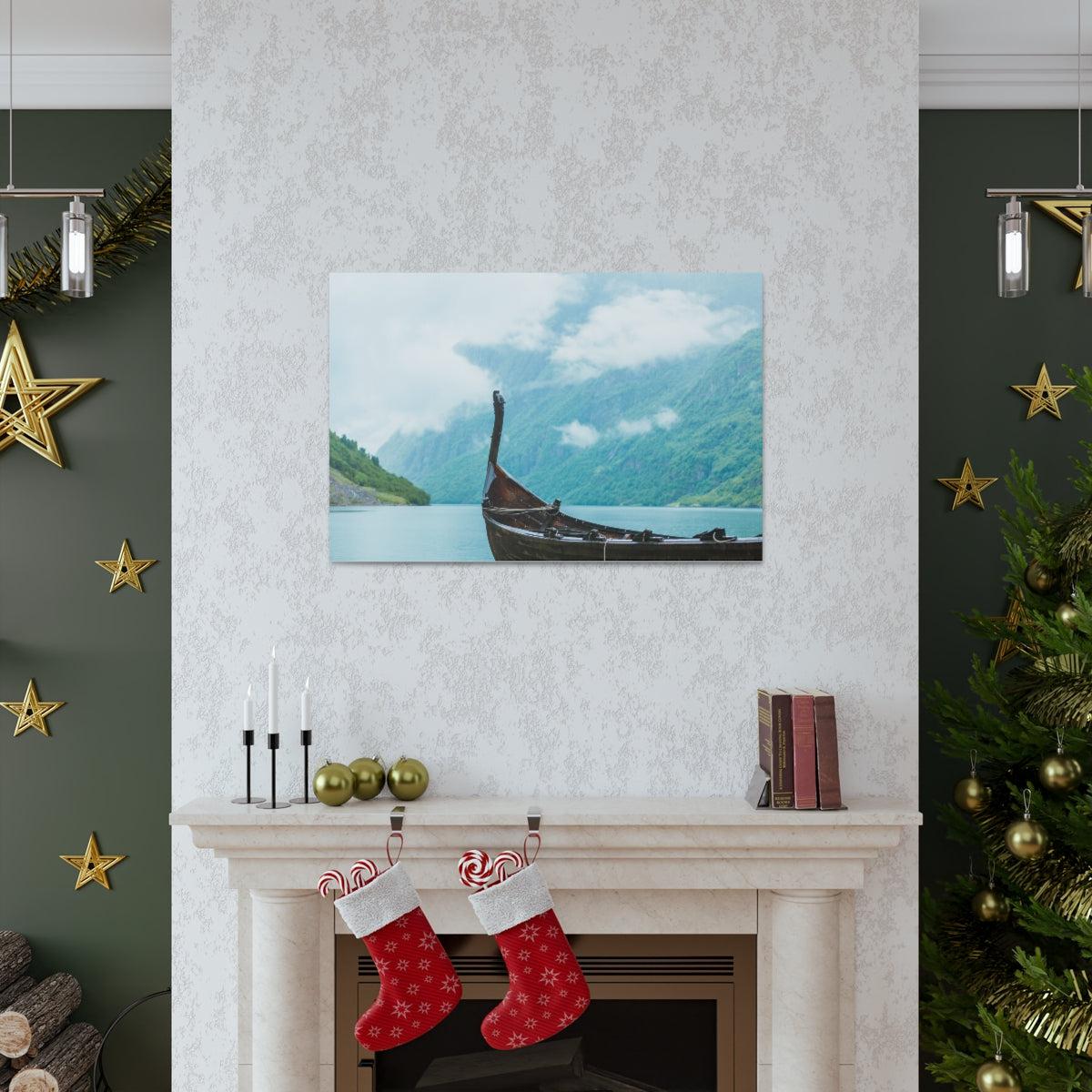 Viking Art on Canvas - &quot;Finally a Peaceful Mooring&quot;