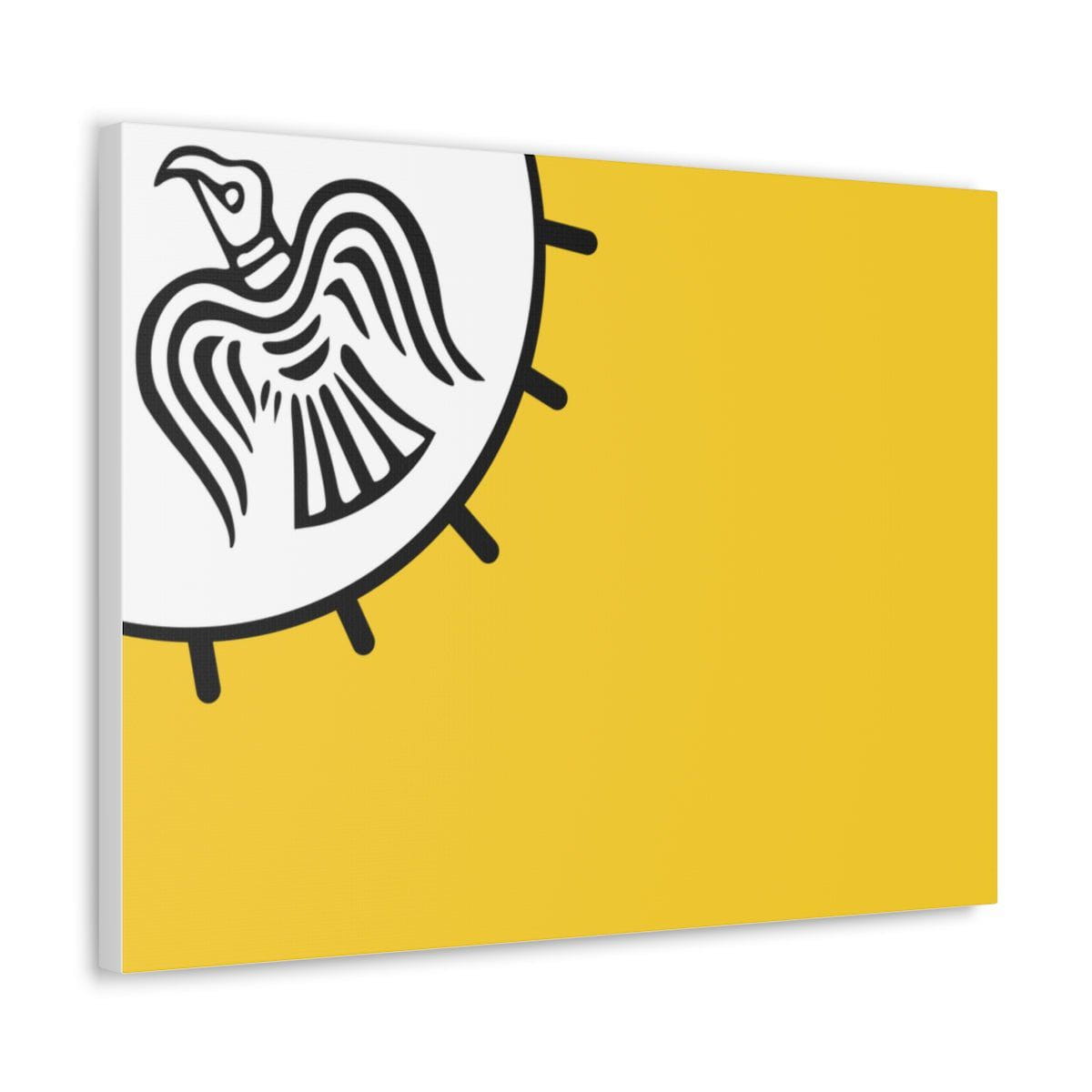 Viking Art on Canvas - Odin&#39;s Raven on White background on Yellow Banner