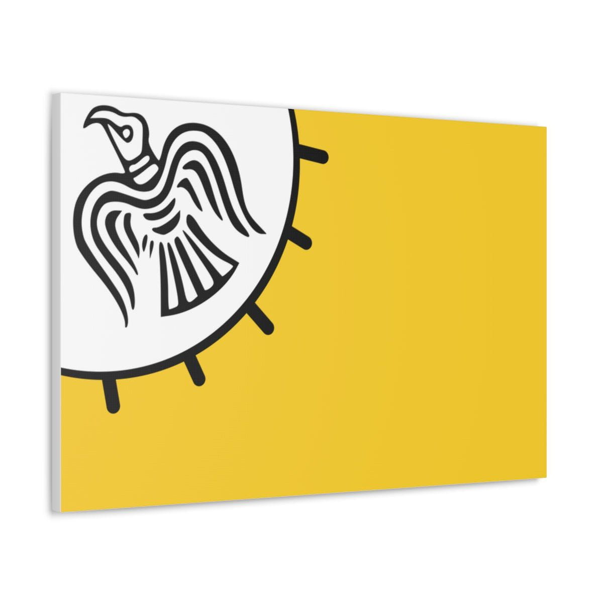Viking Art on Canvas - Odin&#39;s Raven on White background on Yellow Banner