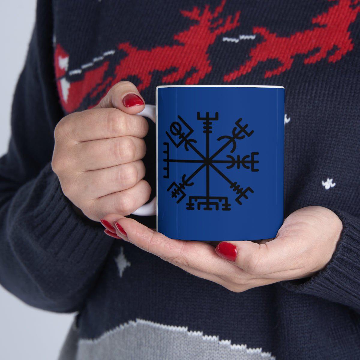 Blue Viking Vegvisir Rune Coffee Mug