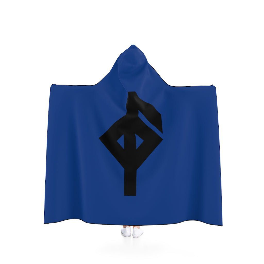 Blue Viking Health Rune Symbol Hooded Blanket