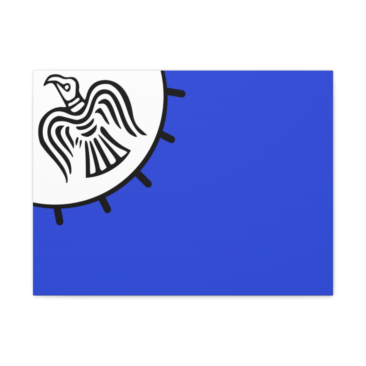 Viking Art on Canvas - Odin&#39;s Raven on White background on Blue Banner
