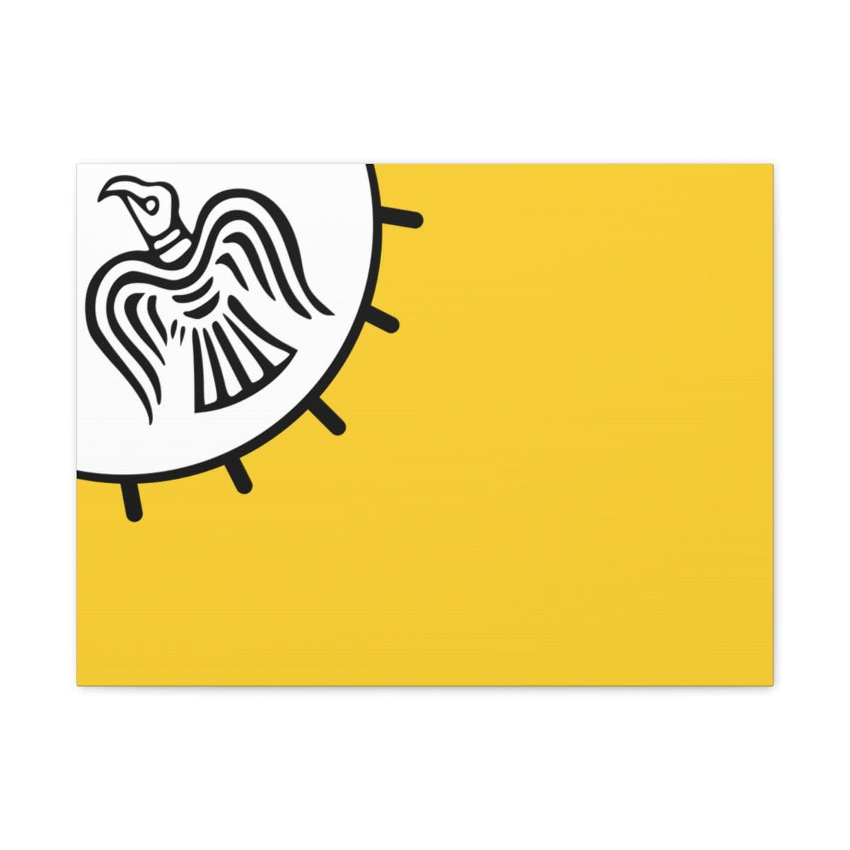 Viking Art on Canvas - Odin&#39;s Raven on White background on Yellow Banner