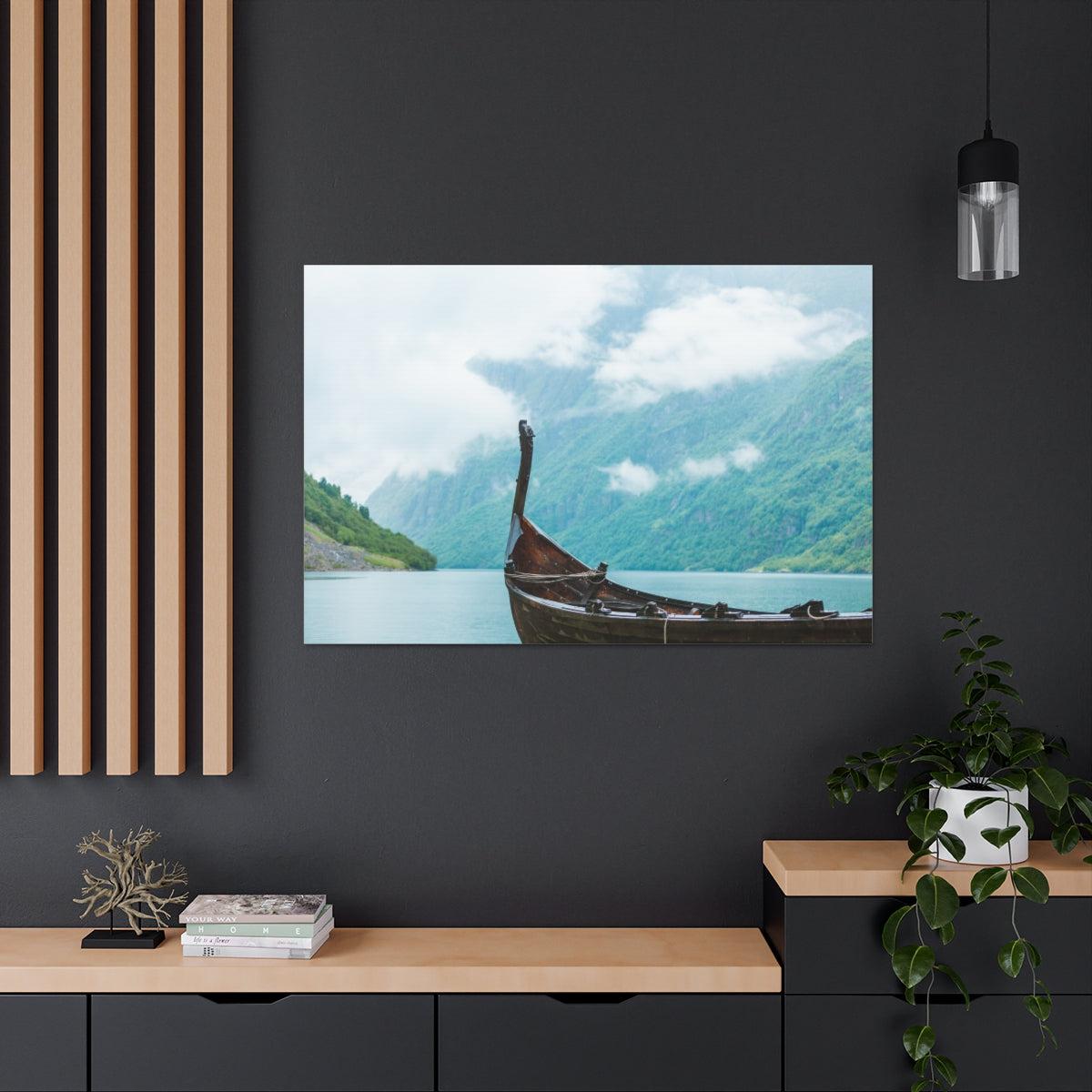 Viking Art on Canvas - &quot;Finally a Peaceful Mooring&quot;