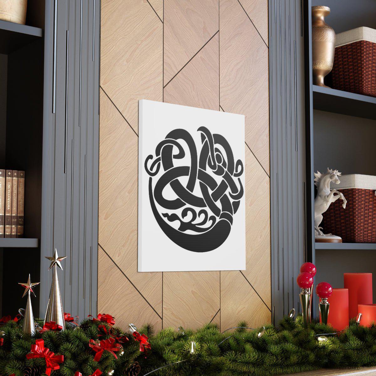 Viking Raven Knotwork Canvas - Ready To Hang - Viking Wall Art