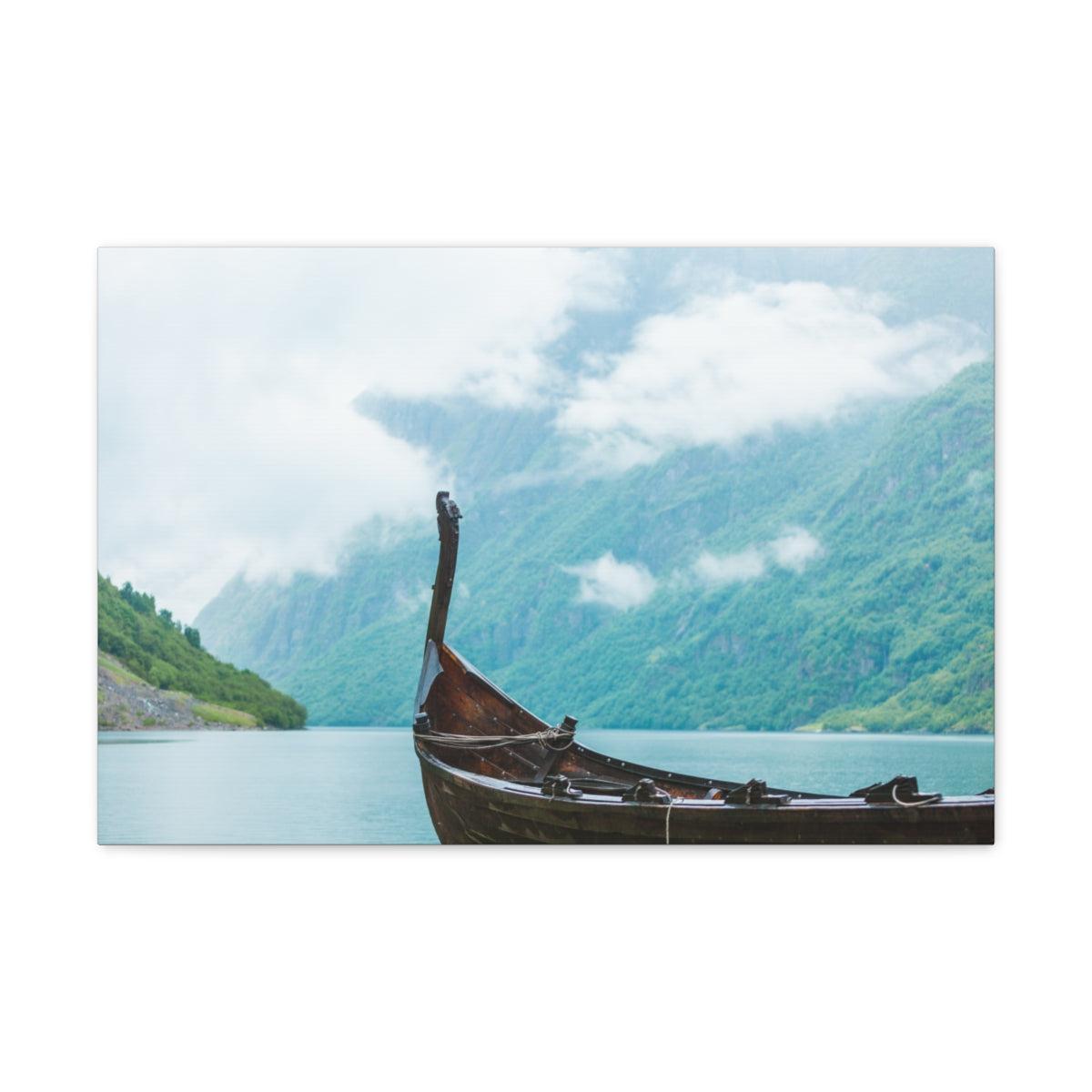 Viking Art on Canvas - &quot;Finally a Peaceful Mooring&quot;