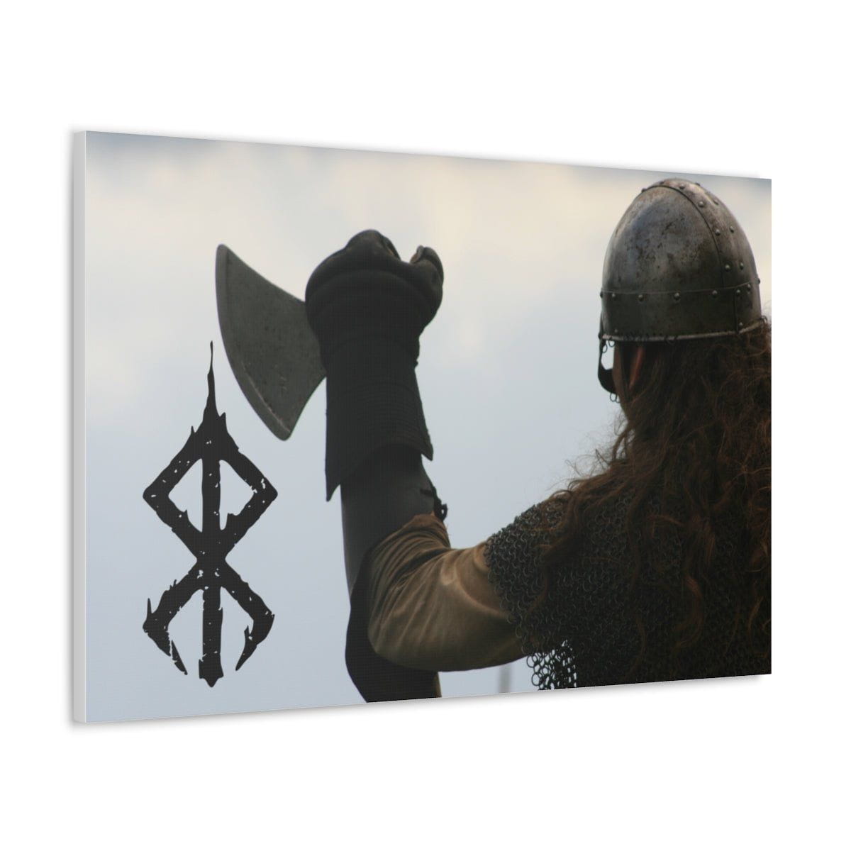 Viking Art on Canvas - Viking with &quot;Strength&quot; Rune
