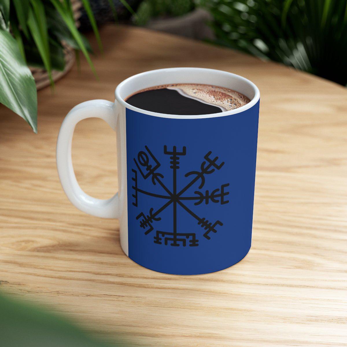 Blue Viking Vegvisir Rune Coffee Mug
