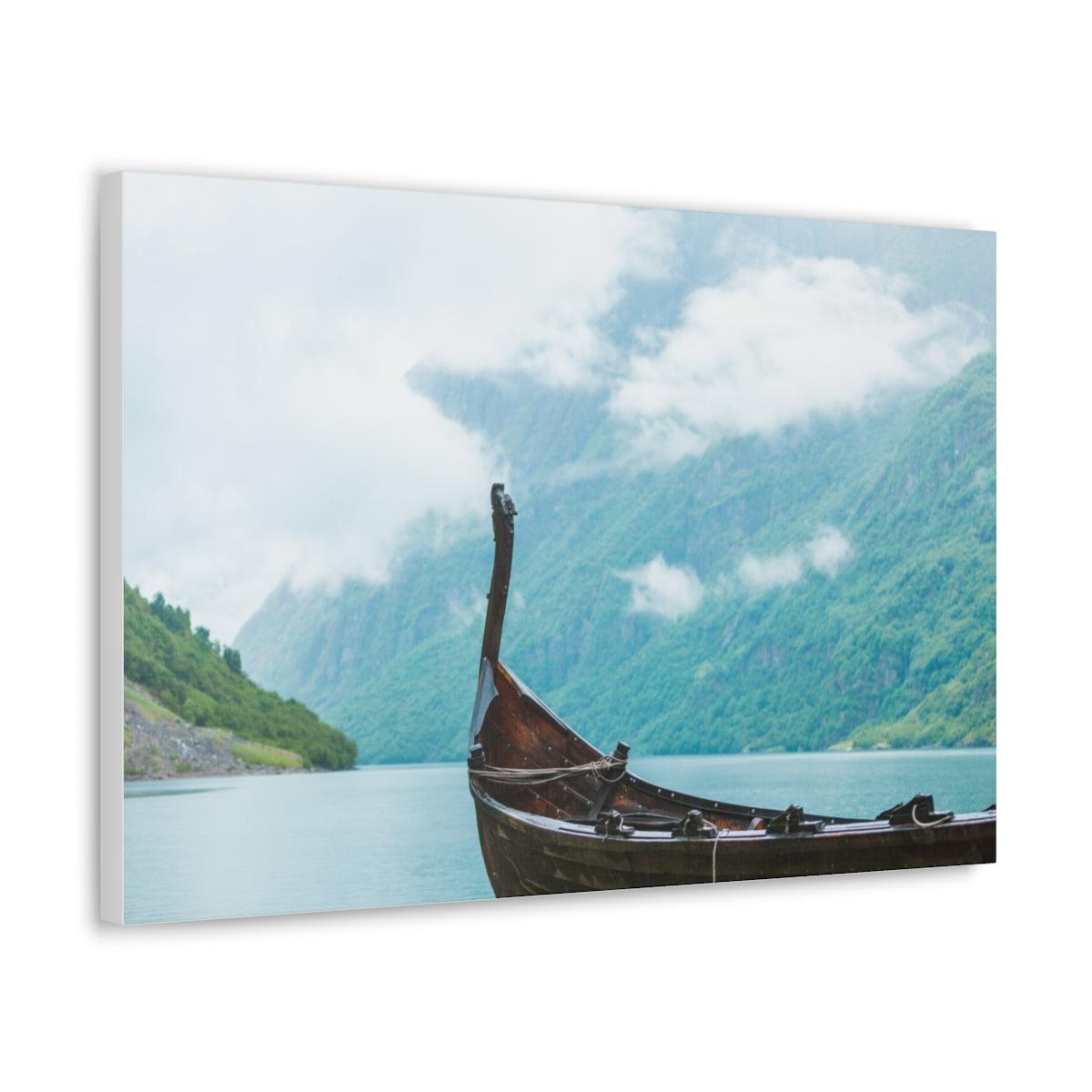 Viking Art on Canvas - &quot;Finally a Peaceful Mooring&quot;