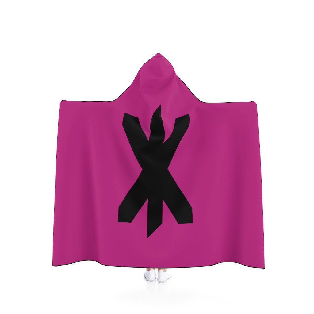 Purple Viking Strength Rune Symbol Hooded Blanket