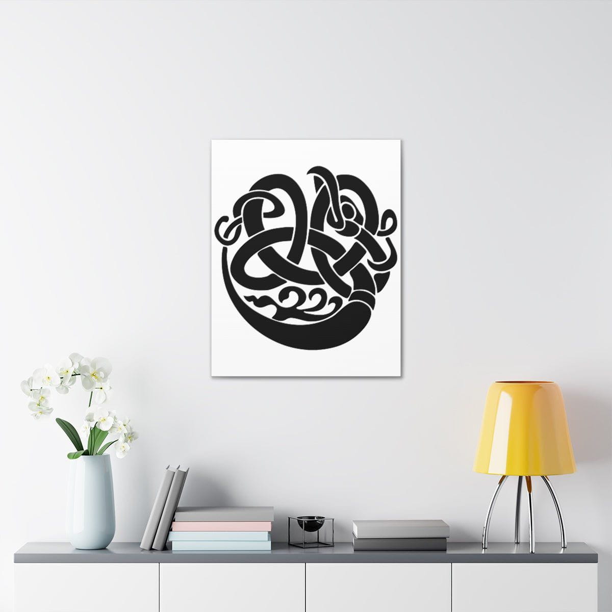 Viking Raven Knotwork Canvas - Ready To Hang - Viking Wall Art