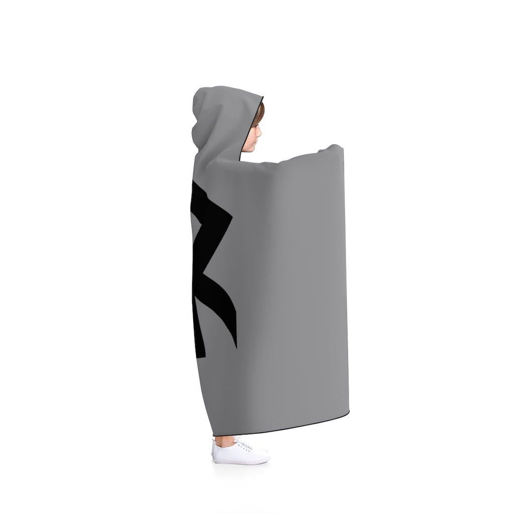 Gray Viking Energy Rune Symbol Hooded Blanket