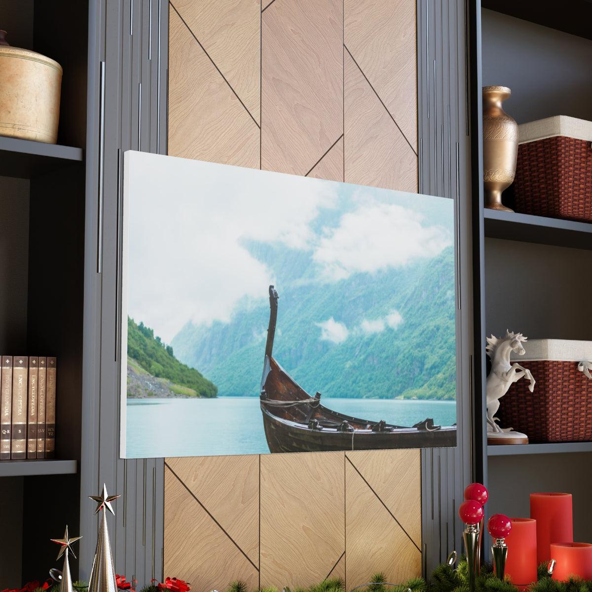 Viking Art on Canvas - &quot;Finally a Peaceful Mooring&quot;