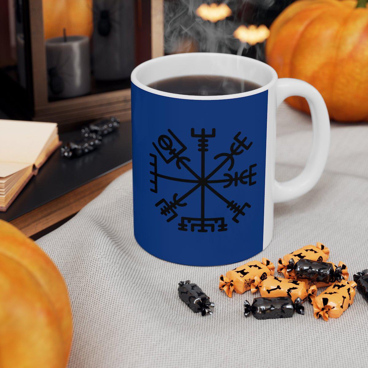 Blue Viking Vegvisir Rune Coffee Mug