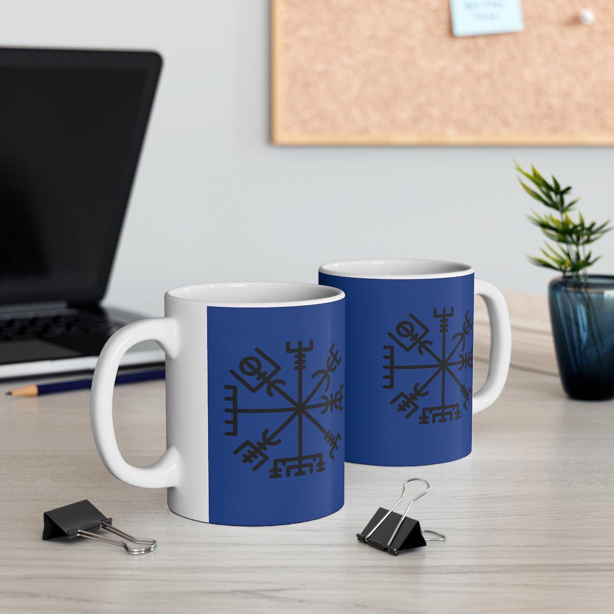 Blue Viking Vegvisir Rune Coffee Mug