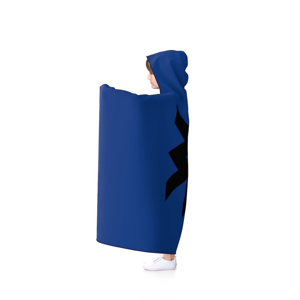 Blue Viking Protection Rune Symbol Hooded Blanket