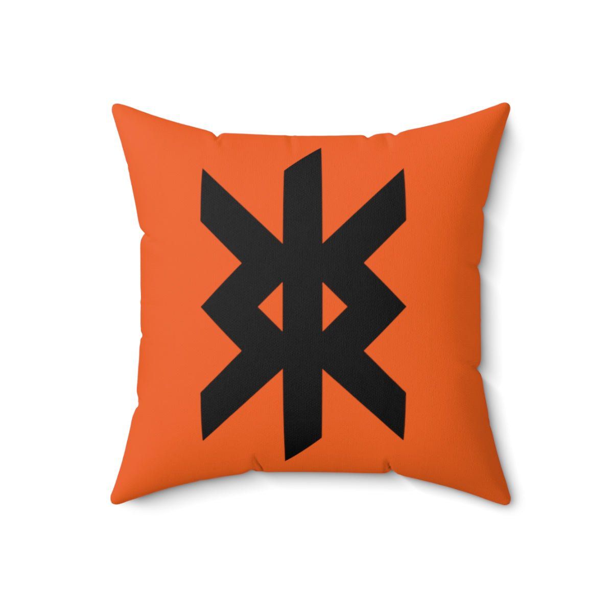 Orange Viking Protection Rune Symbol Cushion