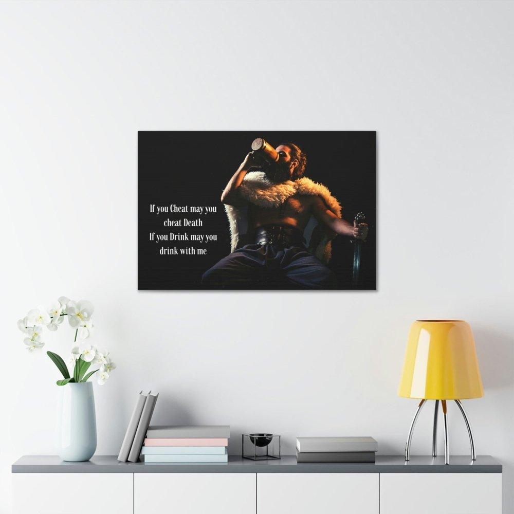 Viking Art on Canvas - &quot;You may drink with me&quot;