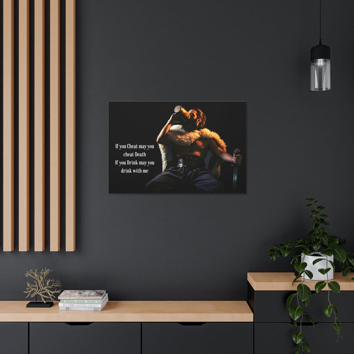 Viking Art on Canvas - &quot;You may drink with me&quot;