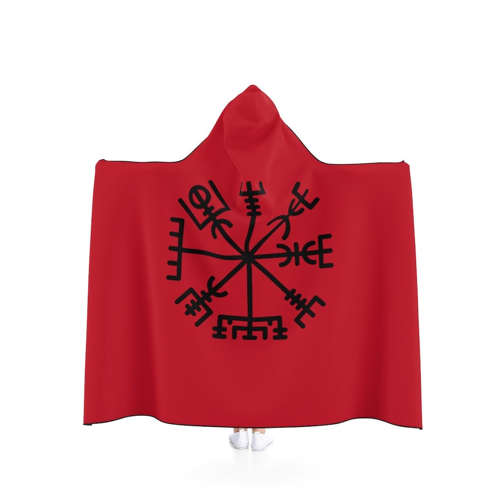 Viking Vegvisir Rune Symbol Hooded Blanket