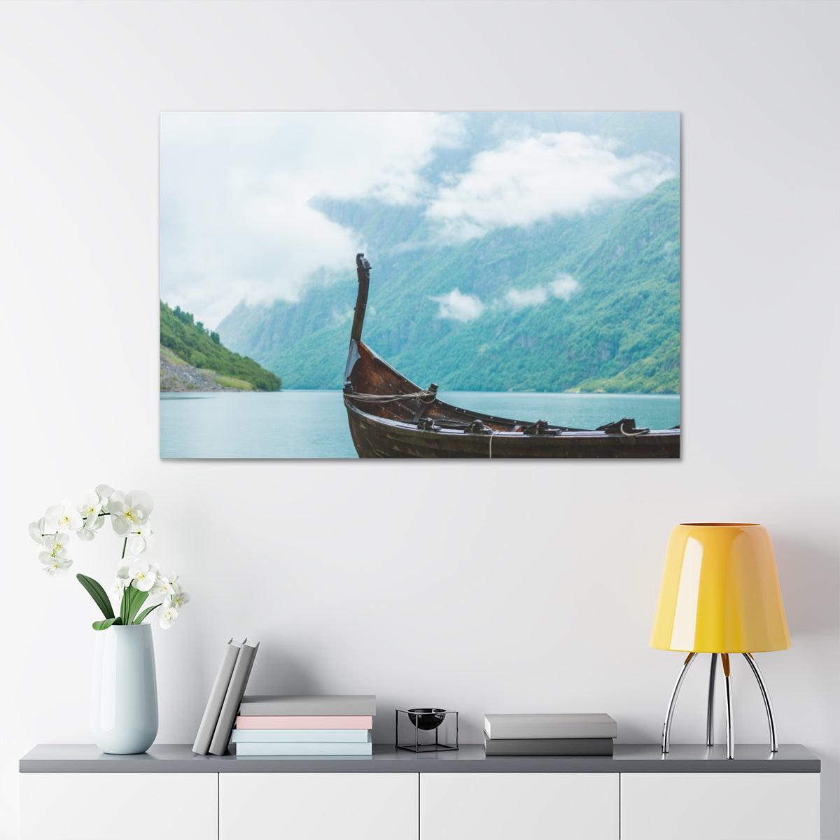 Viking Art on Canvas - &quot;Finally a Peaceful Mooring&quot;