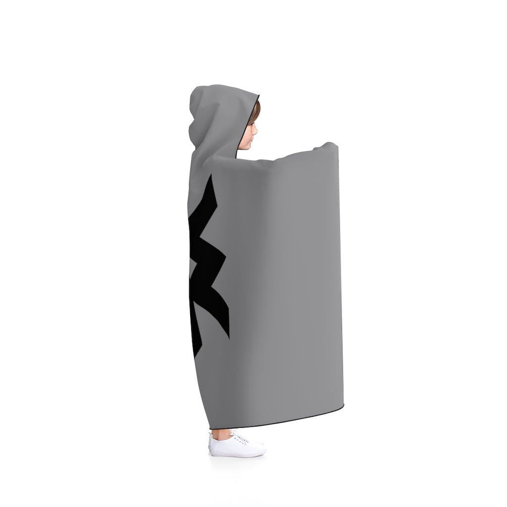 Gray Viking Protection Rune Symbol Hooded Blanket