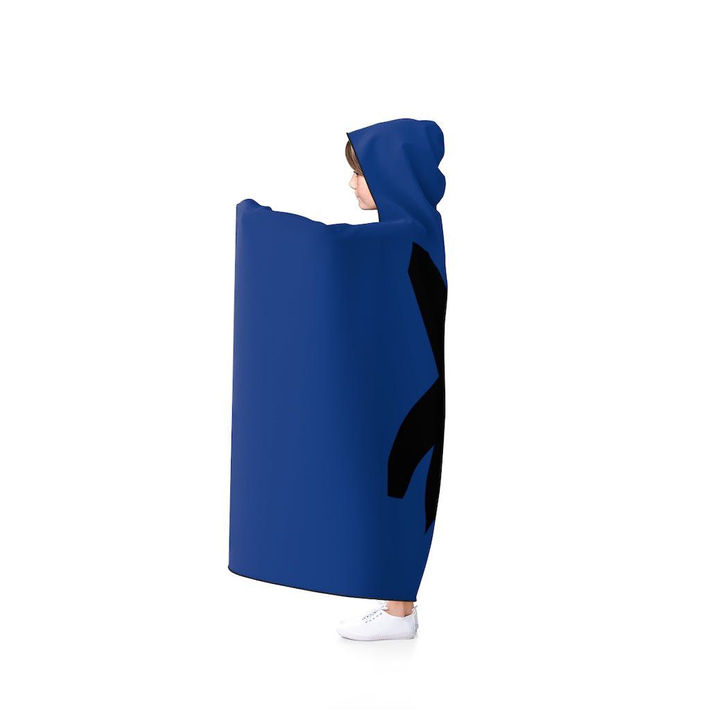 Blue Viking Strength Rune Symbol Hooded Blanket