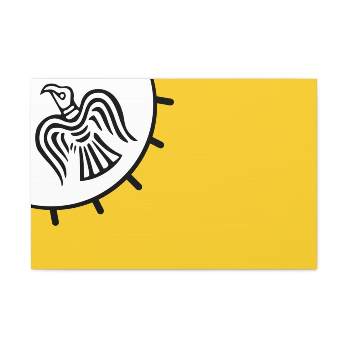 Viking Art on Canvas - Odin&#39;s Raven on White background on Yellow Banner